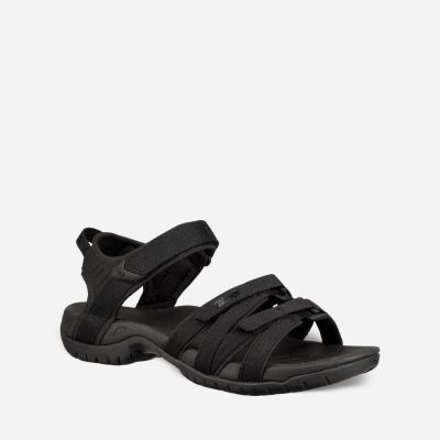 Teva Tirra - Women's Teva Hiking Sandals - Black / Black | India (RHYT39641)